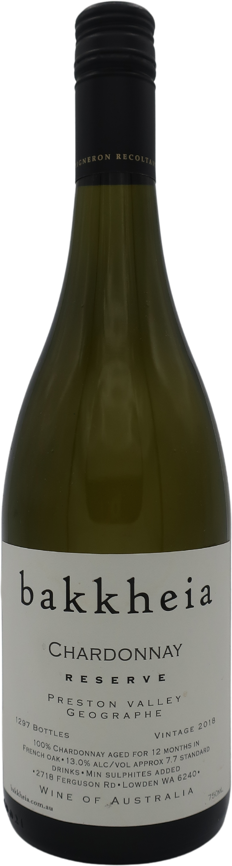 bakkheia Reserve Preston Valley Chardonnay 2018